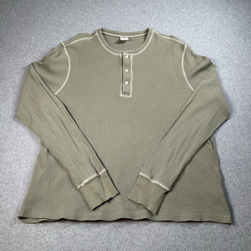 Brooks Brothers 1818 Waffle Knit Henley‎ Thermal Olive XXL Cotton
